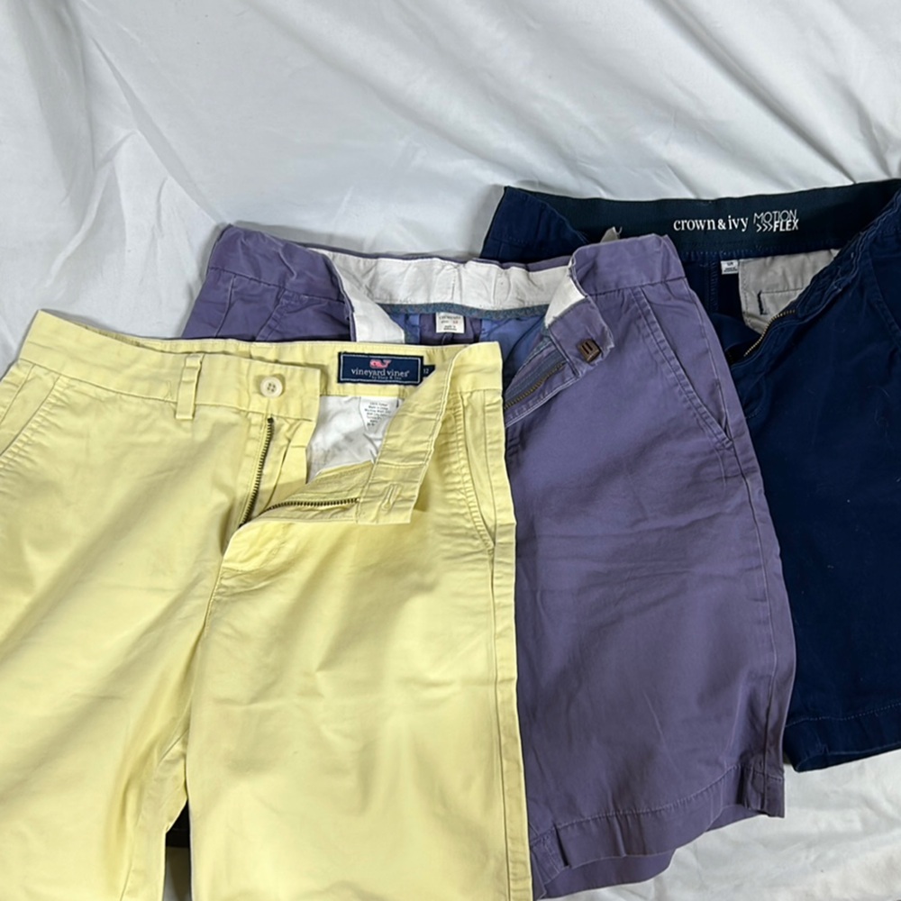 3 pairs Boys Shorts Set- Vineyard Vines, crew cuts, crown and ivy